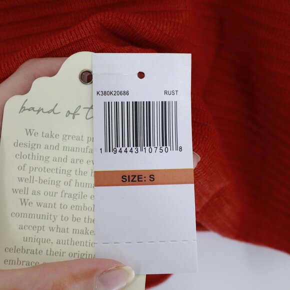 Band Of The Free Rust Long Sleeve Crop Top Womens Small  Boho Gypsy Hippie NWT - Picture 4 of 13